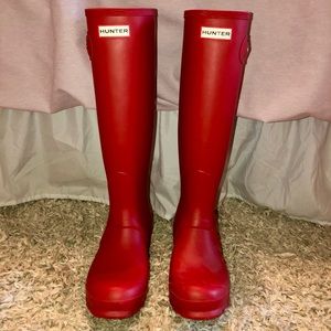 Tall Red Hunter Rain Boots